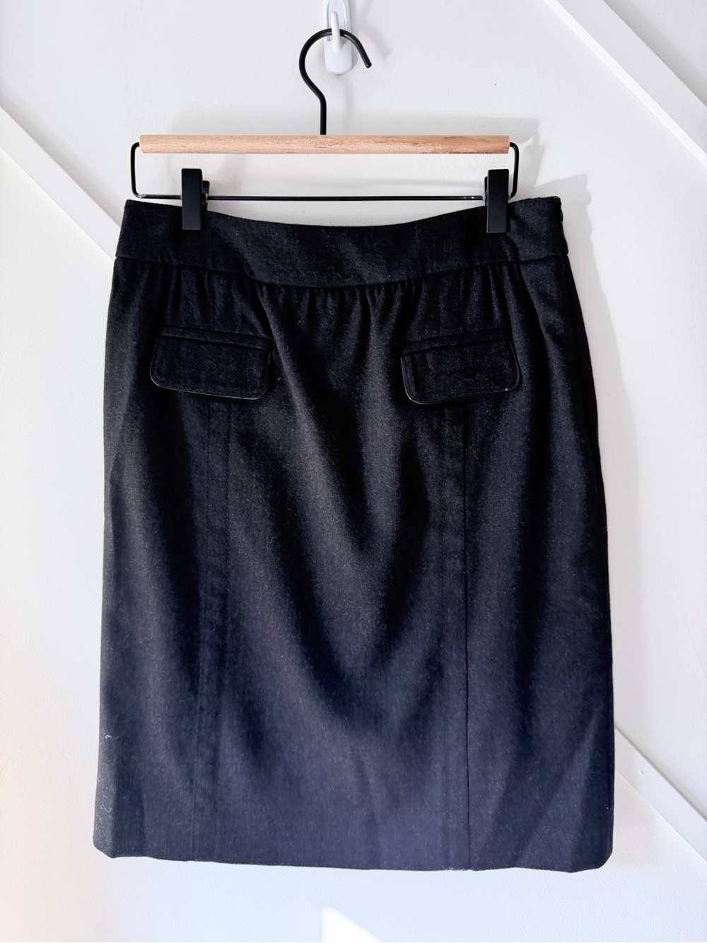Valentino Roma Wool Pencil Skirt Black Size 44 US 8 Made in Italy